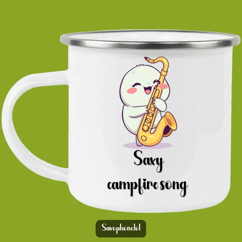 Funny Saxophone Giggle Camping Mug: Musical Brews for Outdoor Jams