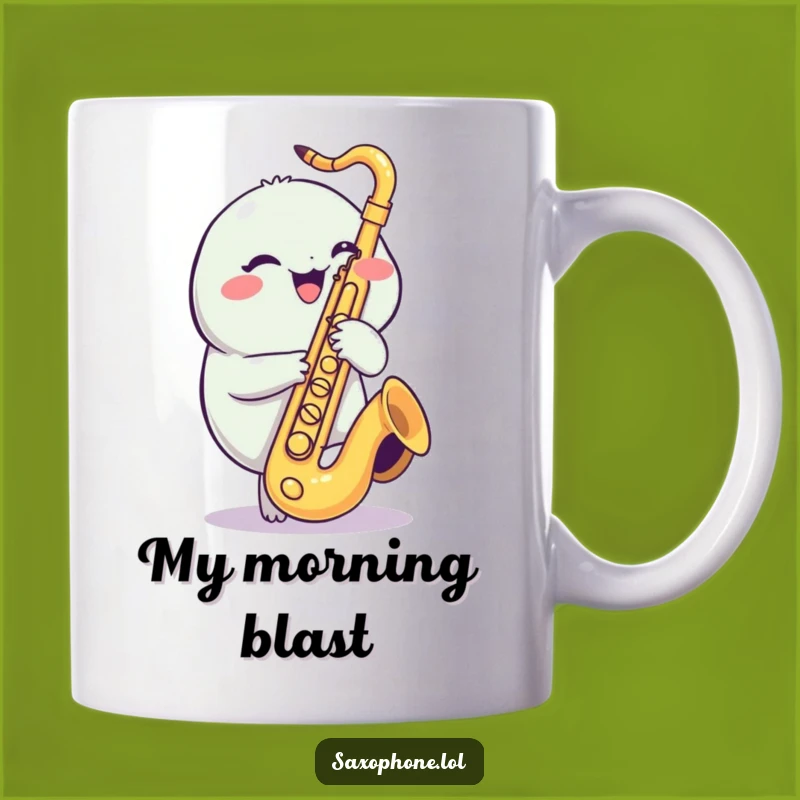 Funny Saxophone Creature Mug: Musical Merriment for Jazz Lovers
