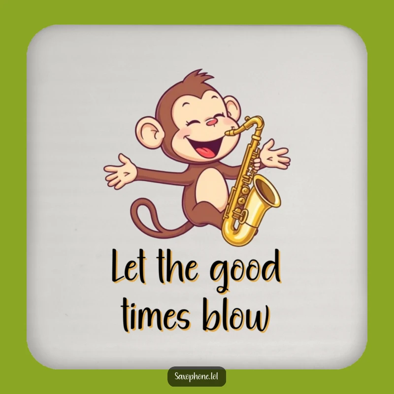 Funny Monkey Sax Coaster: Protect Surfaces, Add Energy, Perfect Funny Gift!