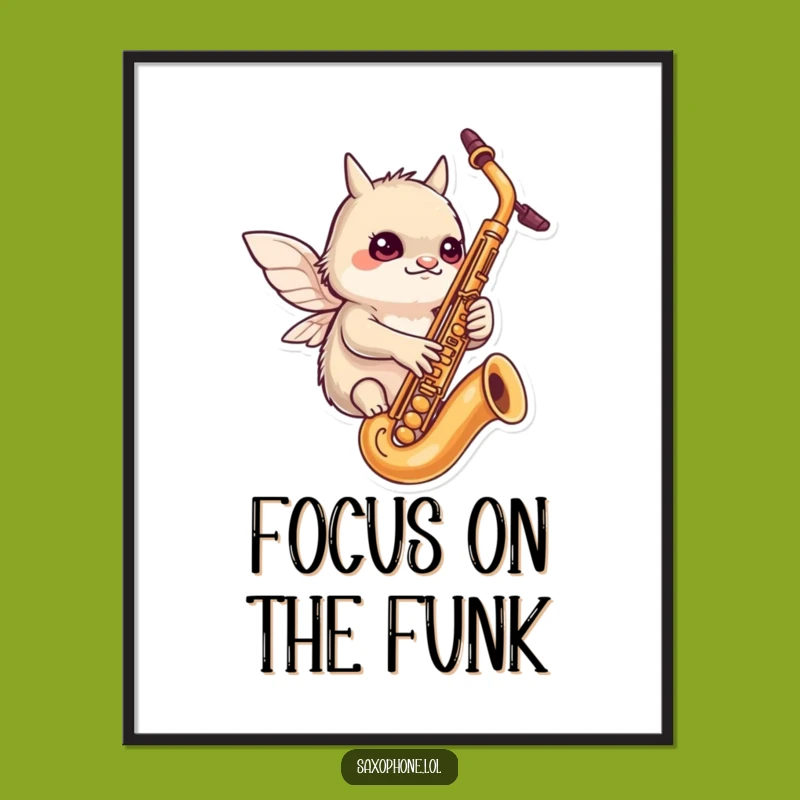 Funny Tiny Wings Sax Poster: Inspire Your Space with Music, Unique Funny Gift