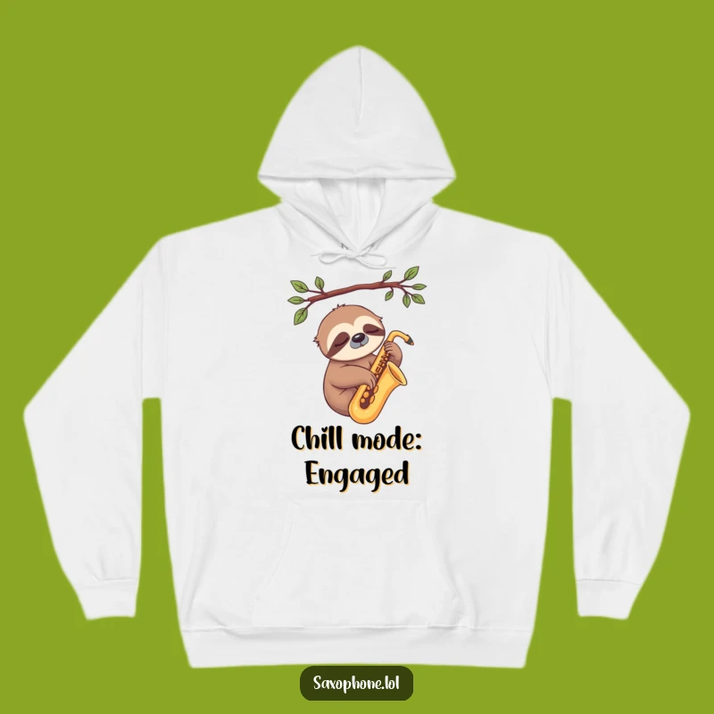 Funny Sloth Sax Hoodie: Cozy Comfort, Relaxed Style, Ideal Funny Gift!