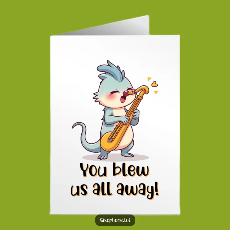 Funny Free Printable Saxophone Blaster Congrats Card - Energetic Tune Downloadable Gift