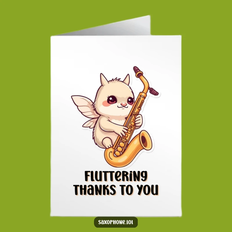 Free Printable Thank You Card: Winged Creature Sax Gratitude Downloadable Gift!